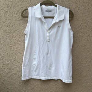 White Sleeveless Polo Vineyard Vines L
